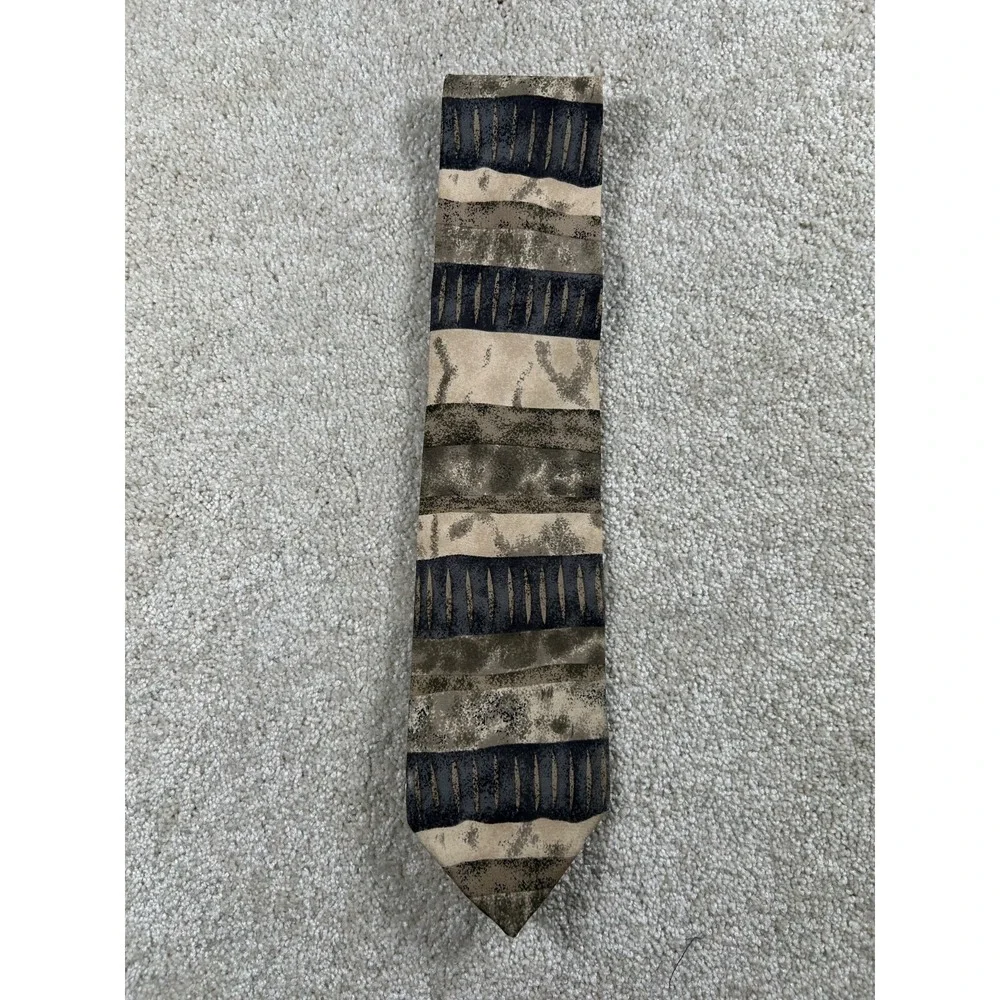 Surrey Brown Men's 100% Silk Tie Striped Necktie‎